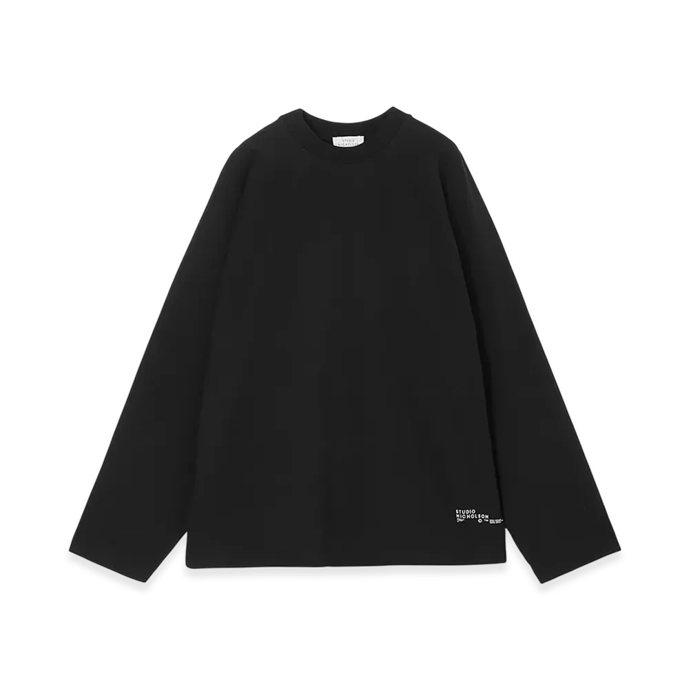 STUDIO NICHOLSON Crew Neck Long Sleeve T-Shirt Platt "Black"