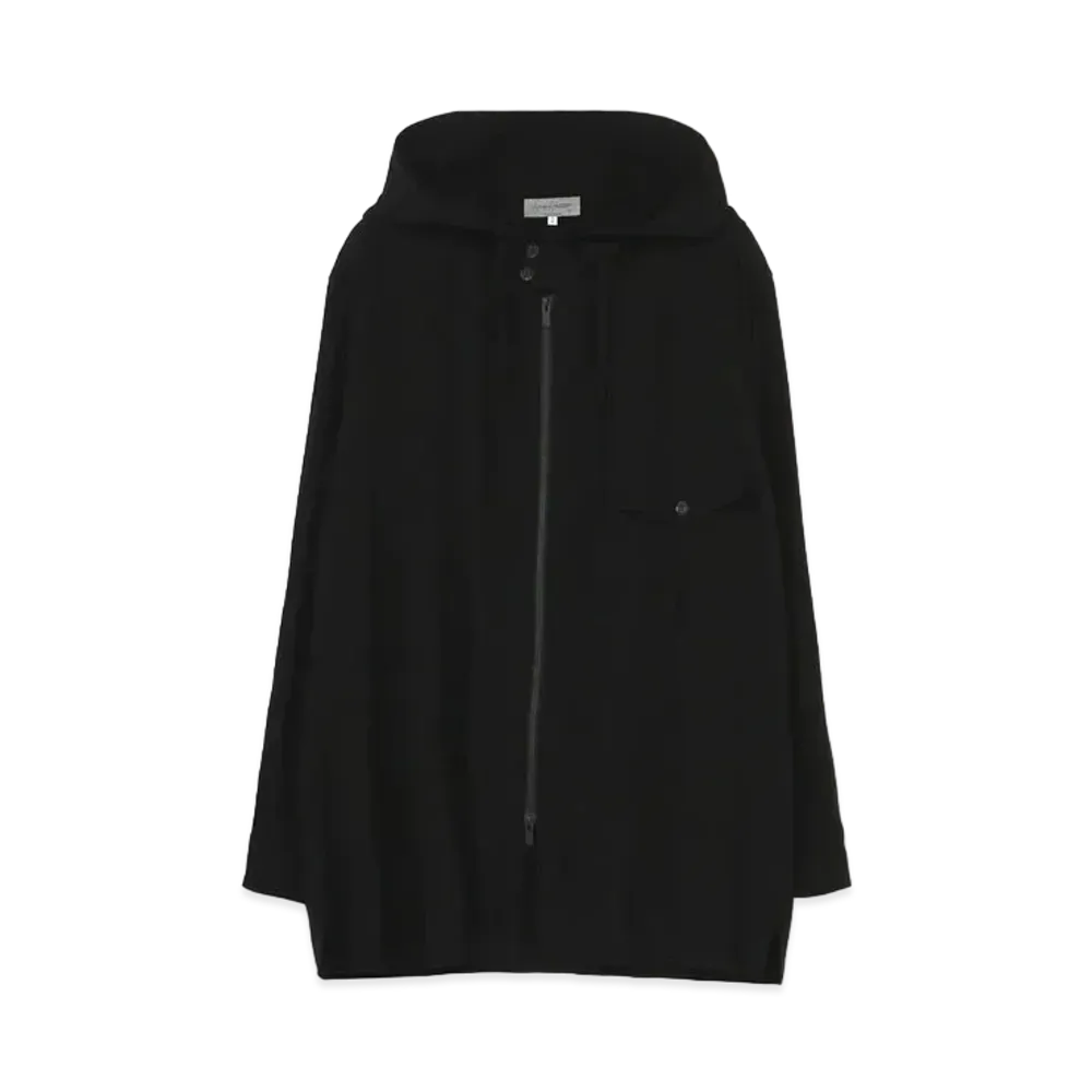 Yohji Yamamoto Pour Homme CU/RY/S GABARDINE HOODED BLOUSE "Black"