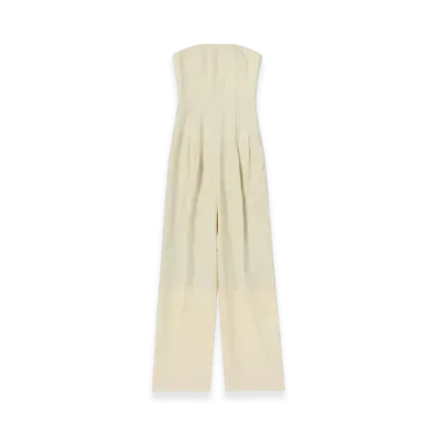 AURALEE Wool Kid Mohair Hop Sack Jumpsuit "Ivory White"
