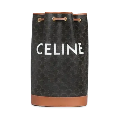 CELINE Medium Sailor Bag In Triomphe Canvas With CELINE Print "Tan"