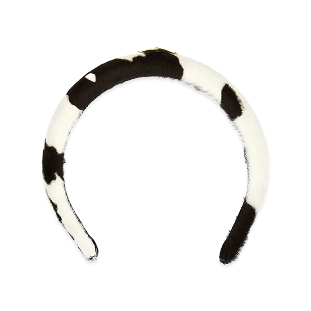PRADA Women's Printed Calf Hair Headband "Animal Print"