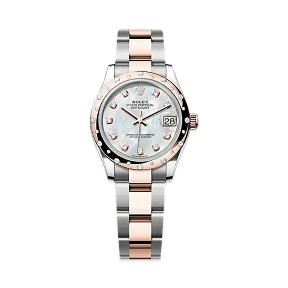 ROLEX Datejust 31mm Oystersteel & Everose Gold Diamond 278341RBR "White Mother-of-Pearl"