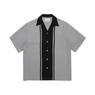 WACKO MARIA Two Tone 50's Open Collar Shirt "Gray"