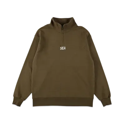 WIND AND SEA ES_W_Half Zip Waffle Shirt "Olive"
