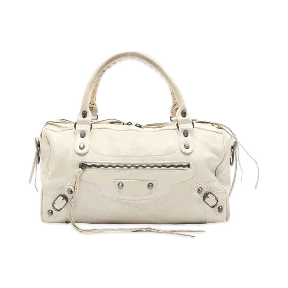 BALENCIAGA Twiggy leather 2Way Boston Bag "Ivory"