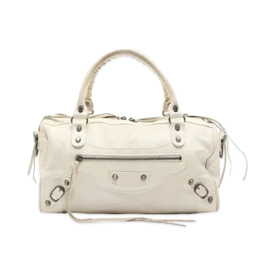 BALENCIAGA Twiggy leather 2Way Boston Bag "Ivory"