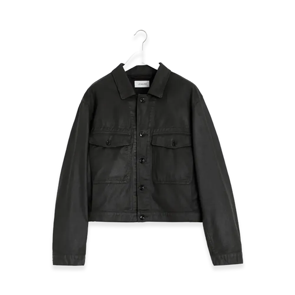 LEMAIRE Trucker Jacket -Shiny Coated Medium Denim- "Dark Chocolate"
