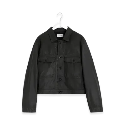 LEMAIRE Trucker Jacket -Shiny Coated Medium Denim- "Dark Chocolate"