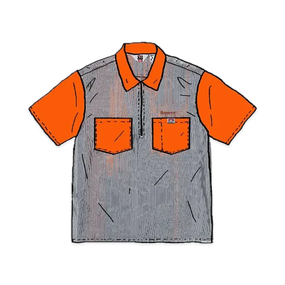 Supreme x Ben Davis Half Zip Work Shirt "Orange"