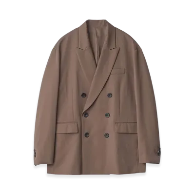 ssstein Oversized Double Breasted Jacket "Dark Beige"