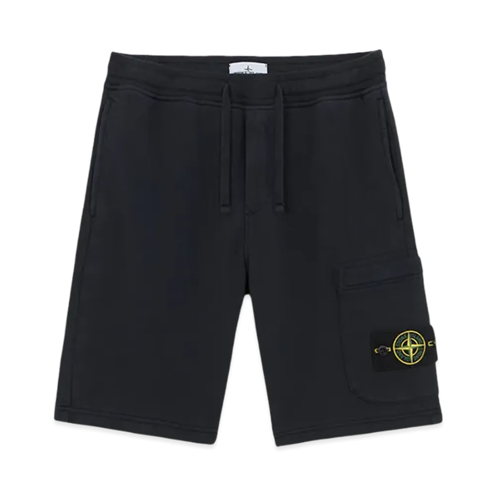 Stone Island 64651 Cotton Fleece Cargo Bermuda Shorts with Pockets - 24FW "Navy Blue"