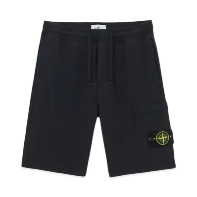 Stone Island 64651 Cotton Fleece Cargo Bermuda Shorts with Pockets - 24FW "Navy Blue"