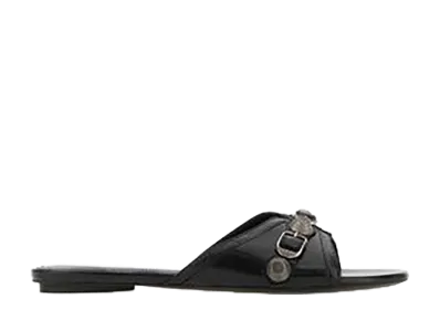 BALENCIAGA Women's Leather Slippers "Black"