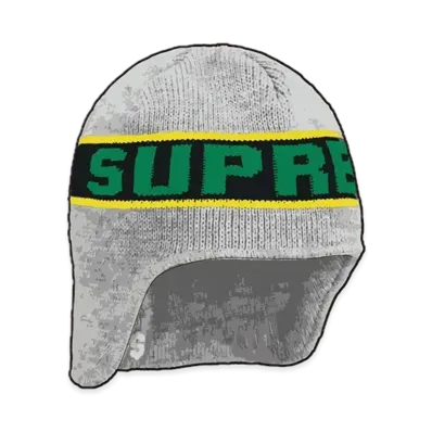 Supreme Earflap Beanie "Heather Grey"