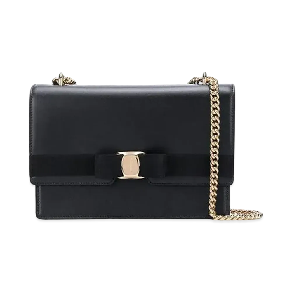 Salvatore Ferragamo Vara Bow Cross Body Bag (M) "Black"