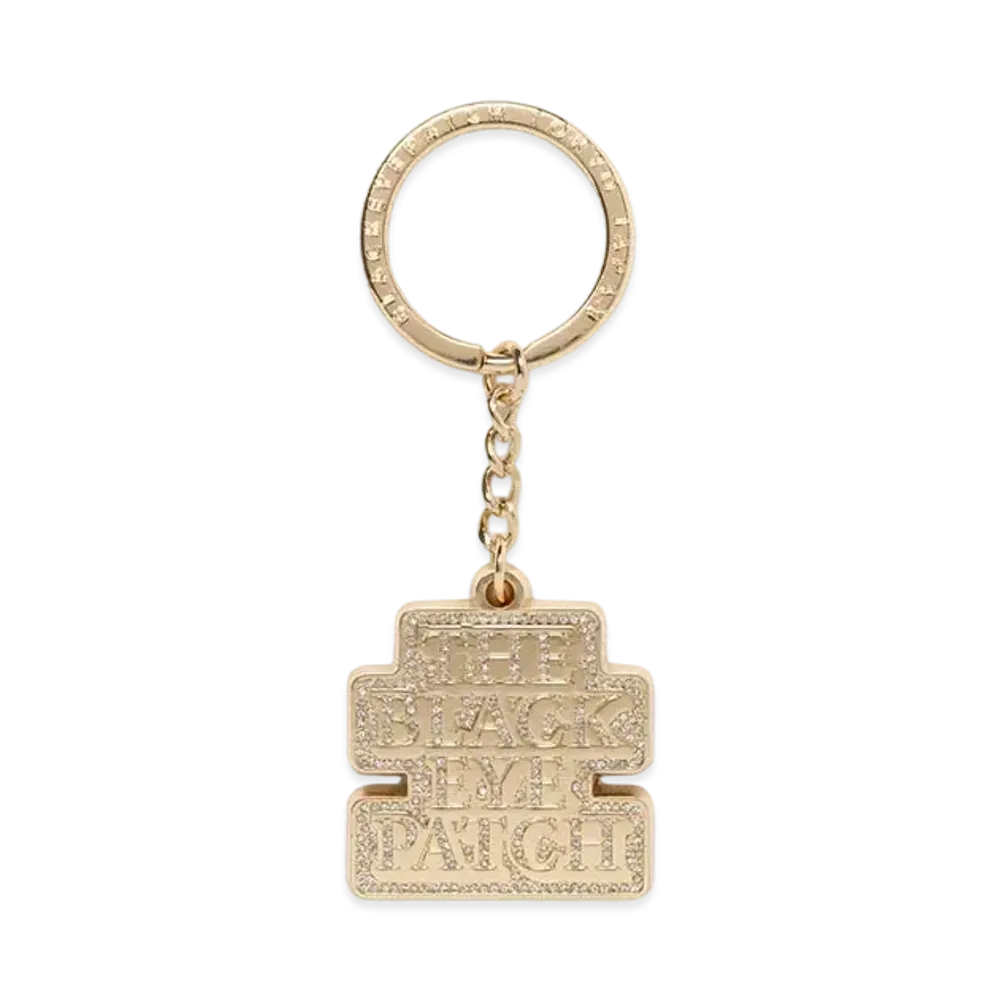 BlackEyePatch Rhinestoned OG Label Plated Keychain "Gold"