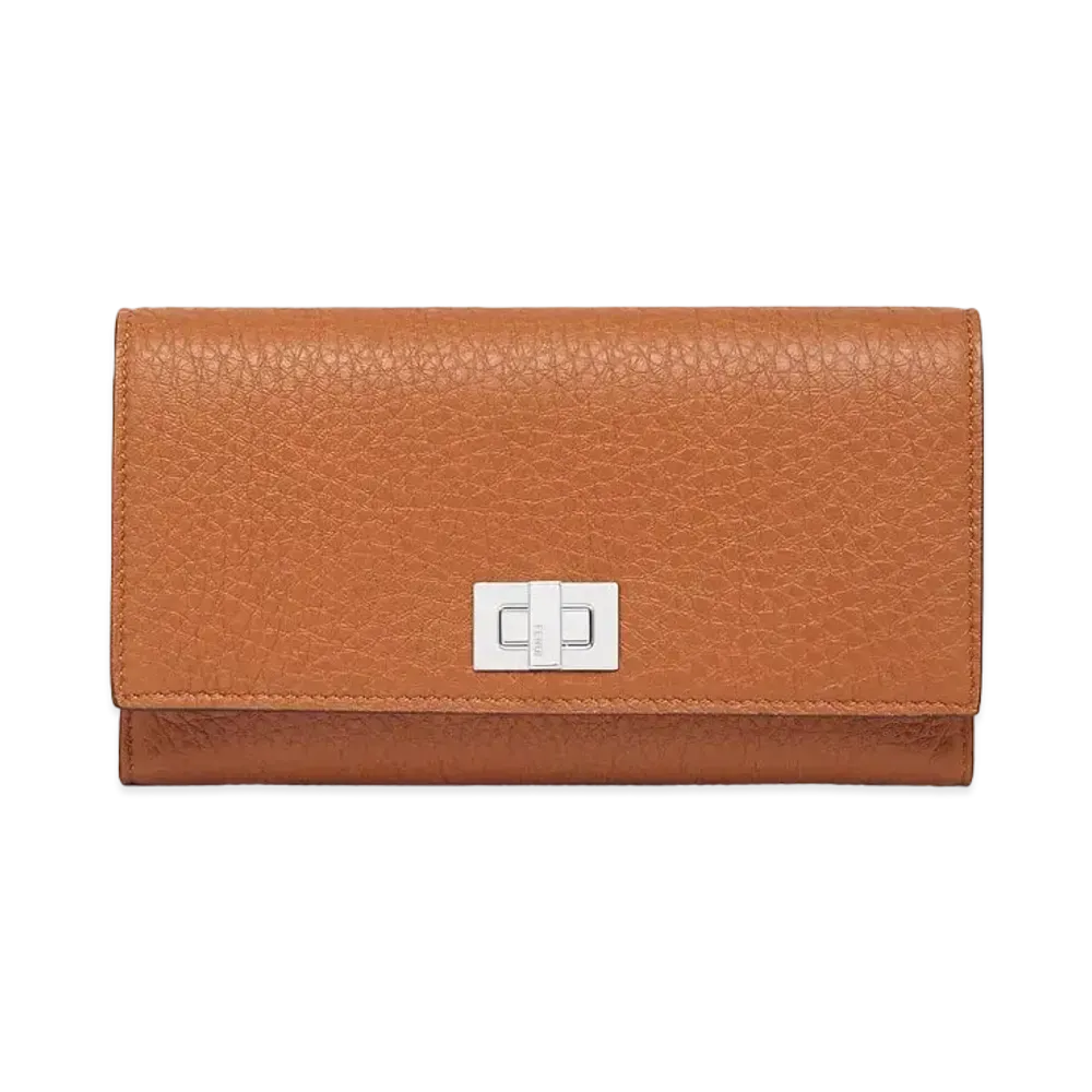 FENDI Tri-Fold Long Wallet Leather "Brown"