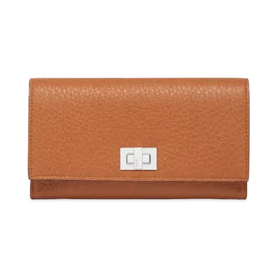 FENDI Tri-Fold Long Wallet Leather "Brown"