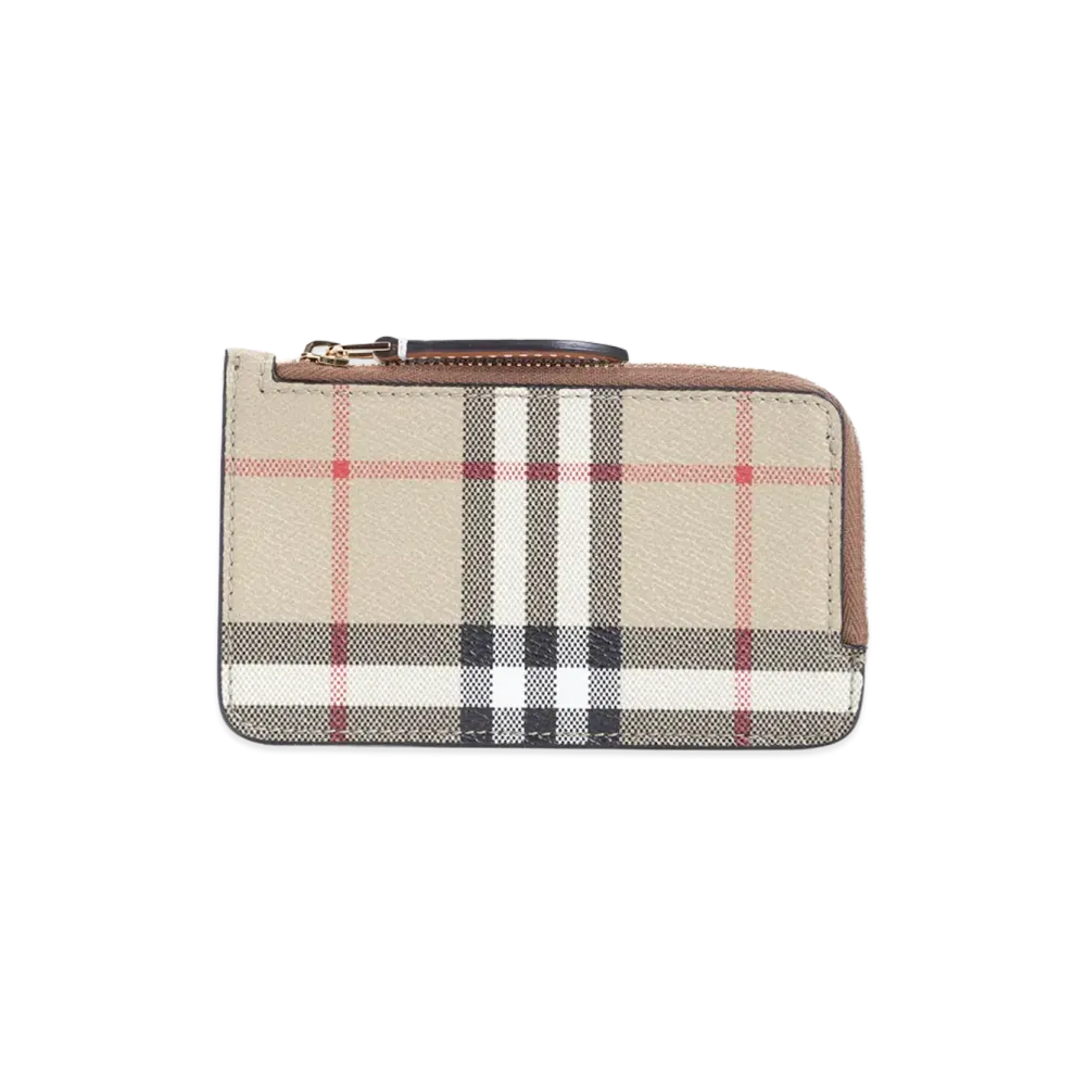 Burberry Somerset Zip Credit Card Case "Checked"
