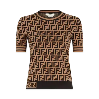FENDI Women's Fabric FF Logo Motif Sweater "Multi Color"