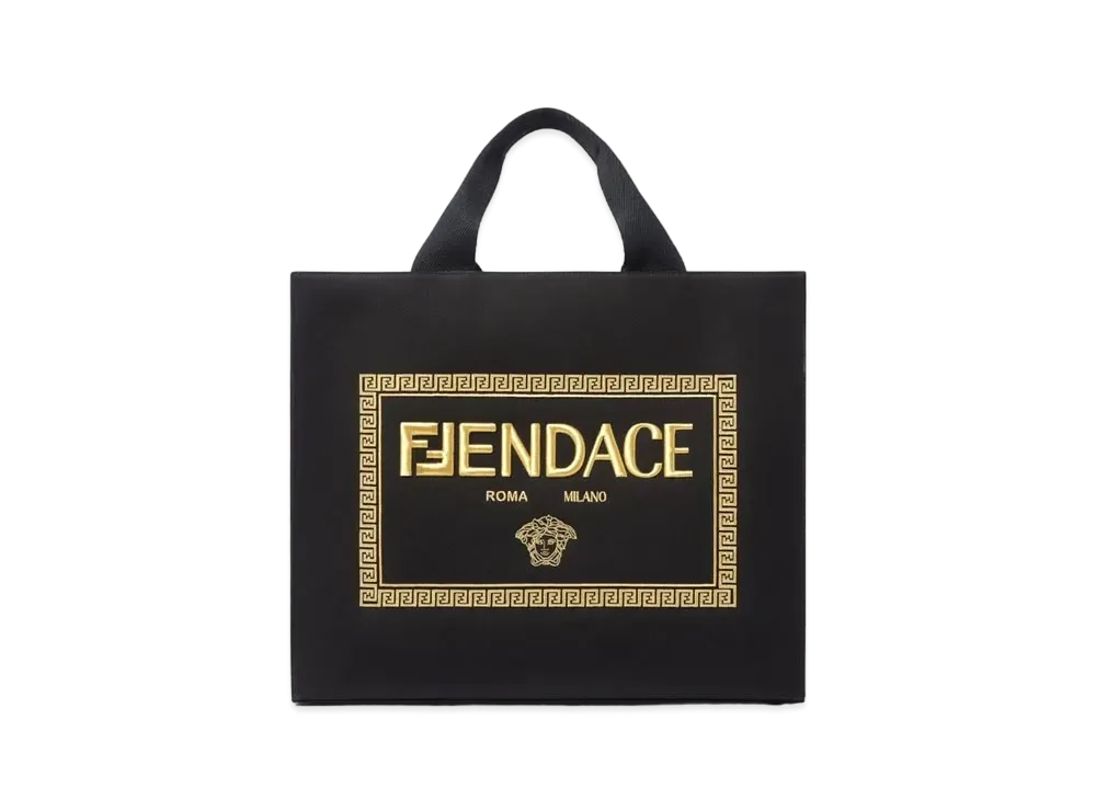 FENDI x Versace Fendace Logo Large Tote Bag "Black"