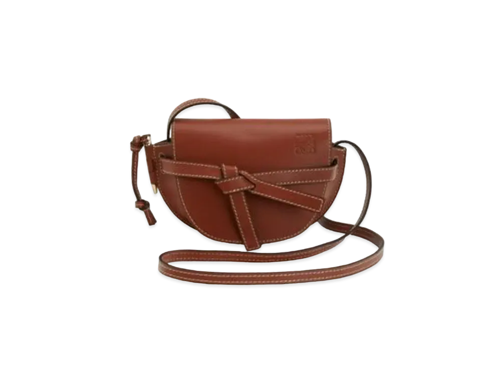 LOEWE Mini Gate Bag In Natural Calfskin "Rust Color"