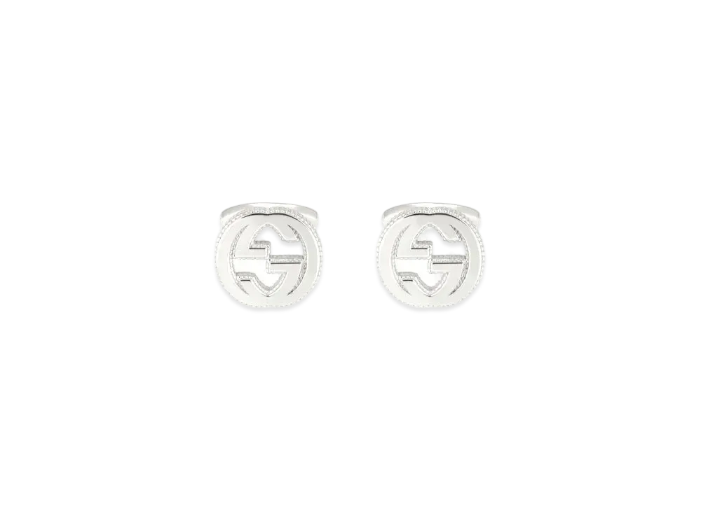GUCCI Interlocking G Silver Cufflinks