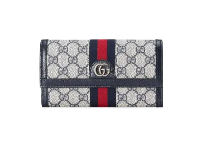 GUCCI Ophidia GG Continental Wallet Supreme Canvas "Beige/Blue"