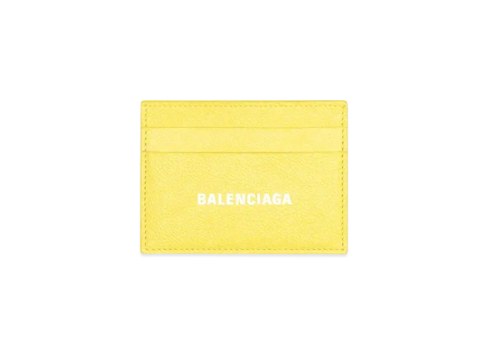 BALENCIAGA Cash Card Holder In Grained Calfskin "Yellow"