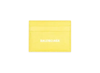 BALENCIAGA Cash Card Holder In Grained Calfskin "Yellow"