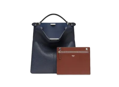 FENDI Peekaboo I See U Tote Bag Leather Bag "Blue"