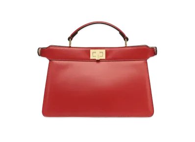 FENDI Peekaboo Iseeu East-West Leather Bag "Red"