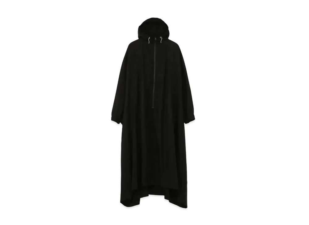 Yohji Yamamoto Y's 40 VOILE ICE FREEZE CLOTH HOODED COAT "Black"