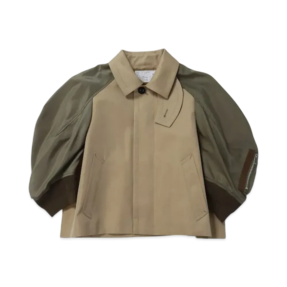 sacai Cotton Gabardine x Nylon Twill Jacket "Beige/Taupe"