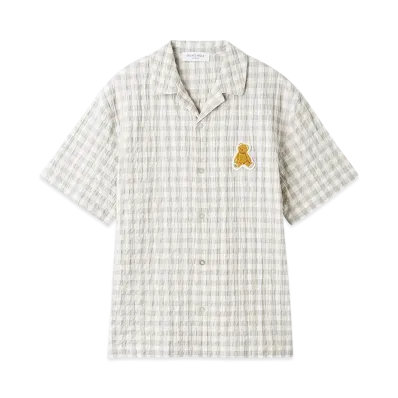GELATO PIQUE Homme Gingham Check Shirt "Gray"