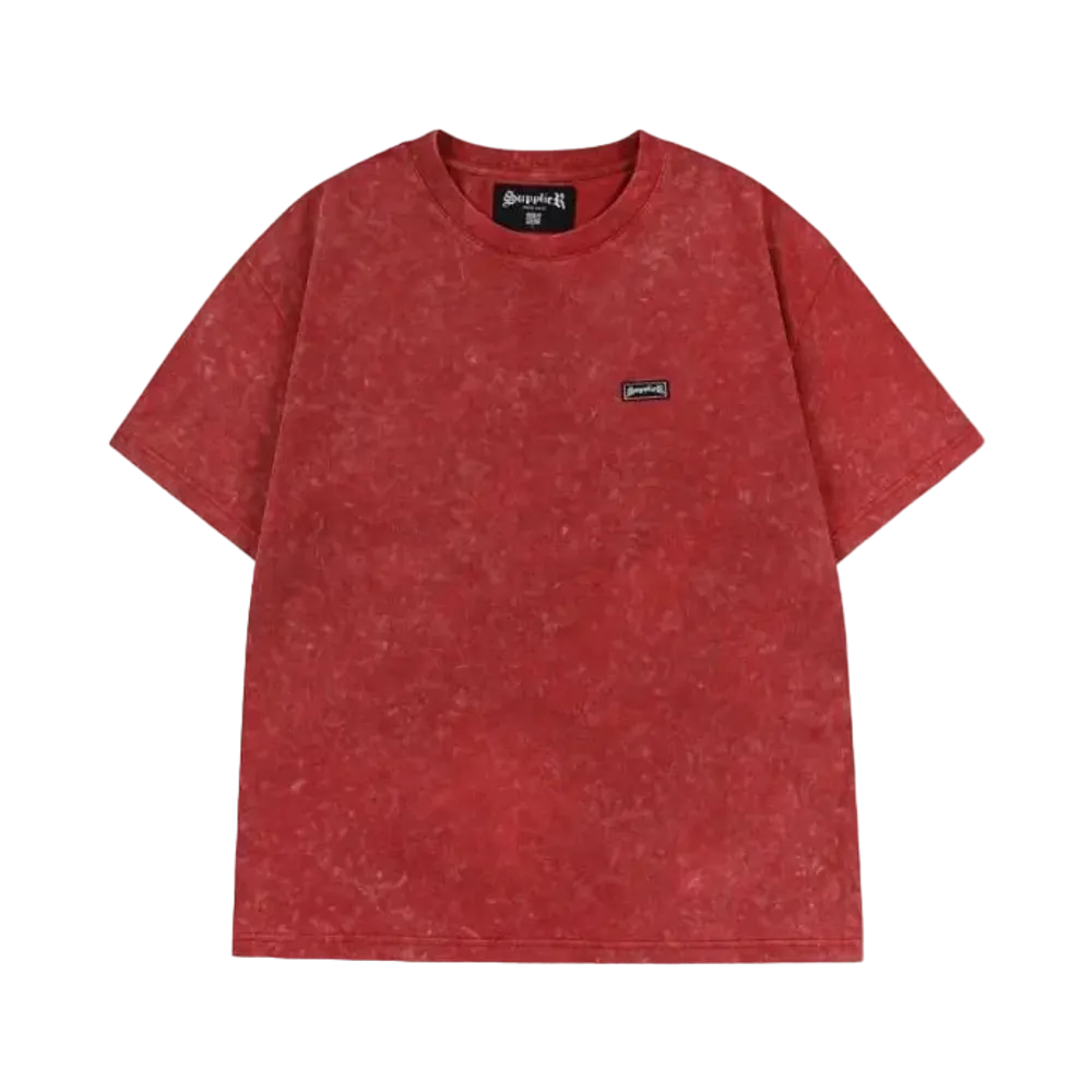 SUPPLIER Acid Wash Micro Logo Tee "Red"