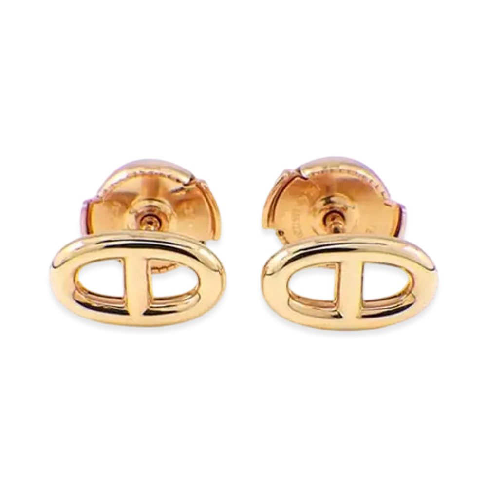 Hermes Farandole Chaine D'ancre Stud Earrings "Pink Gold"