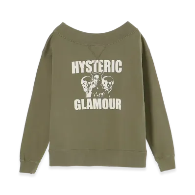 HYSTERIC GLAMOUR Evil Skull Sweatshirt "Khaki"