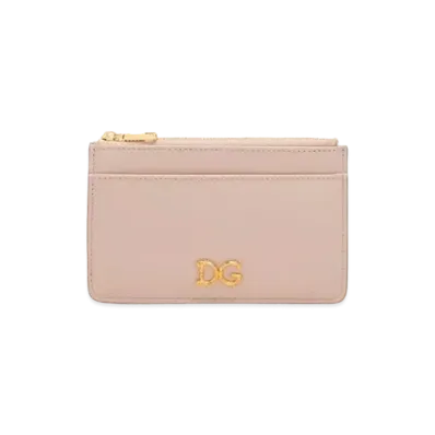 Dolce&Gabbana Credit Card Holder Calfskin DG Barocco "Pink"