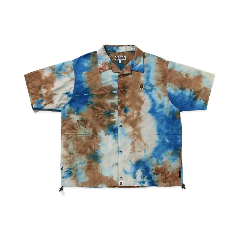 A BATHING APE Chusen One Point Open Collar Shirt "Blue"