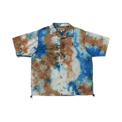 A BATHING APE Chusen One Point Open Collar Shirt "Blue"