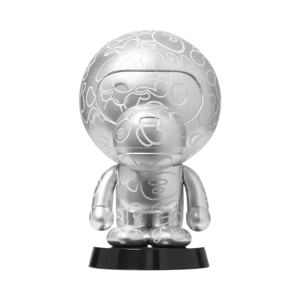 A BATHING APE BABY MILO 10 ARTISTS 8” FIGURE BY MANKEY "Silver"