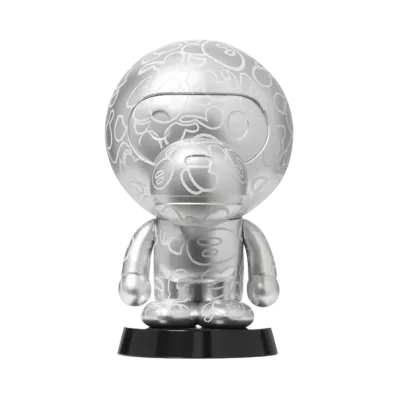 A BATHING APE BABY MILO 10 ARTISTS 8” FIGURE BY MANKEY "Silver"