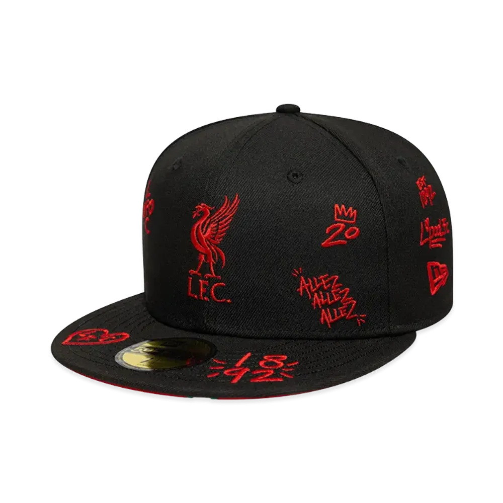 NEW ERA 59Fifty Liverpool FC Scribble "Black Scarlet"