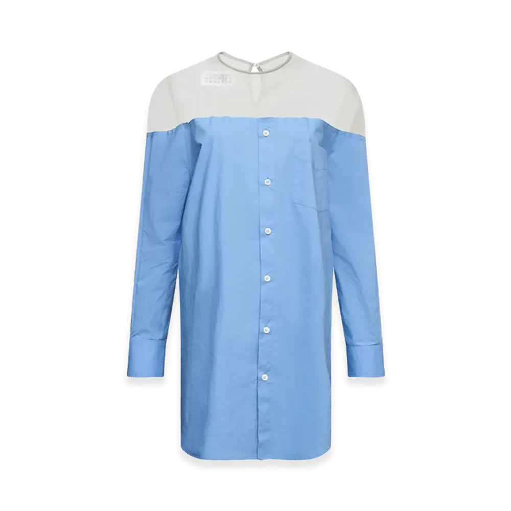 MM6 Maison Margiela Women's Tulle Insert Shirt "Light Blue"