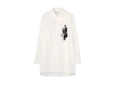 Yohji Yamamoto Pour Homme MAN PRINT BIG BLOUSE "White"