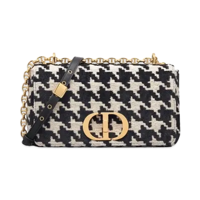 Dior Medium Dior Caro Bag Black Macro-Houndstooth Technical Canvas "Black"