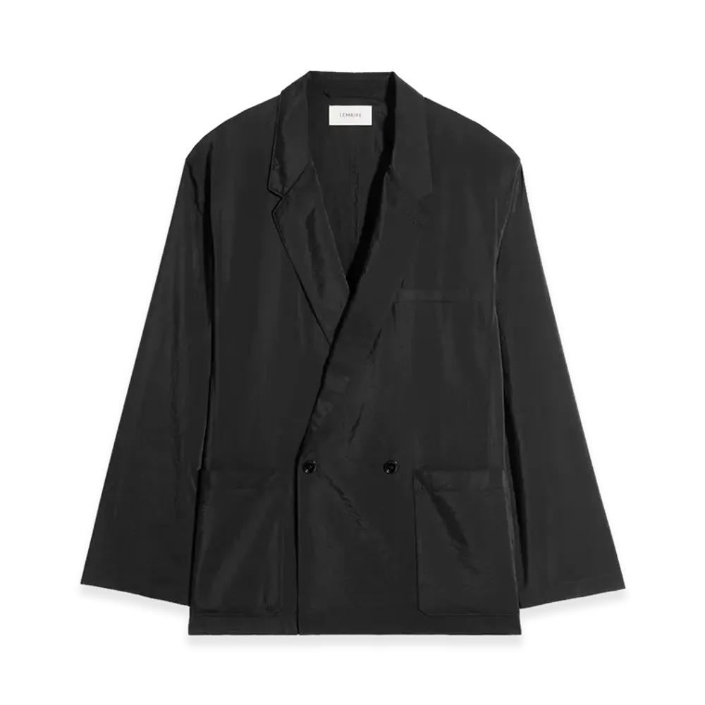 LEMAIRE Dry Silk Double-Breasted Soft Jacket "Black"