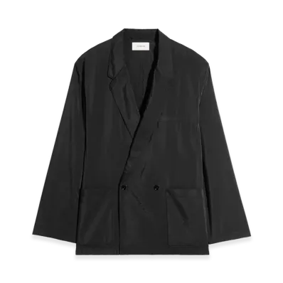 LEMAIRE Dry Silk Double-Breasted Soft Jacket "Black"