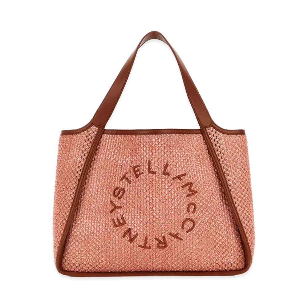 STELLA McCARTNEY Women's Raffia Stella Logo Shopping Bag "Pink"